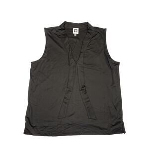Ann Klein Black Sleeveless V-Neck Tank Top Size Medium